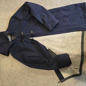 Navy Blue Fleece Lined Coat
